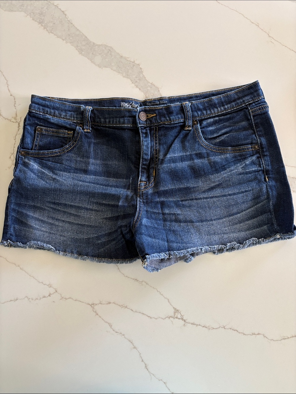 Mission Women’s Dark Blue Denim Boyfriend Shorts